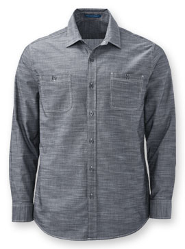 Men's Long-Sleeve Slub Chambray Shirt