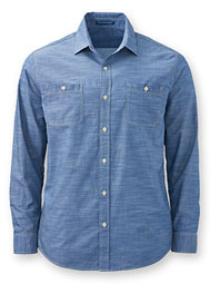 Men's Long-Sleeve Slub Chambray Shirt