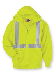 WearGuard® Class 2 high-Visibility Hooded Zip-Front Sweatshirt